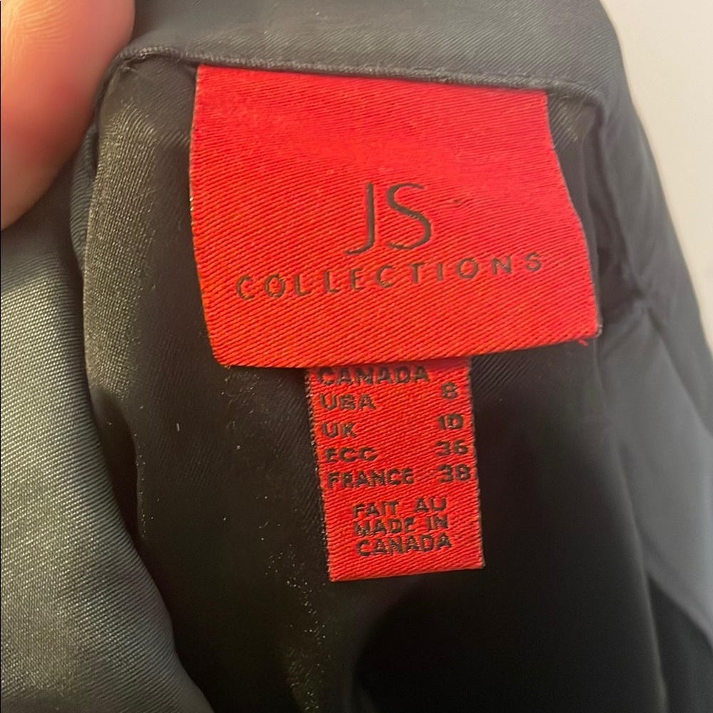 Js Collections Gray Satin Rhinestone Button Blaze… - image 4